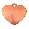 Kupferplatte Herz mit Ring 47x43mm
