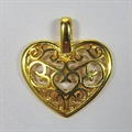 Anhänger Herz Ornament 16mm gold