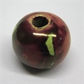 Keramikperle 16mm auberginen-grün