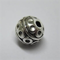 Metall-Perle rund verziert 8mm silber